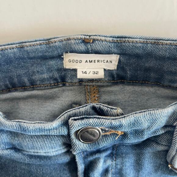 Good American Good Legs Cropped Denim Jeans GLCI731T in Indigo 013 - Size 14/32 - Picture 4 of 5